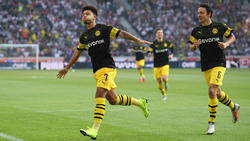 Laut Thomas Delaney (r.) hat BVB-Ass Jadon Sancho eine große Zukunft vor sich