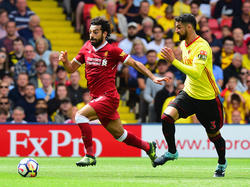 Mohamed Salah estuvo muy activo y anotó un tanto para el Liverpool. (Foto: Getty)