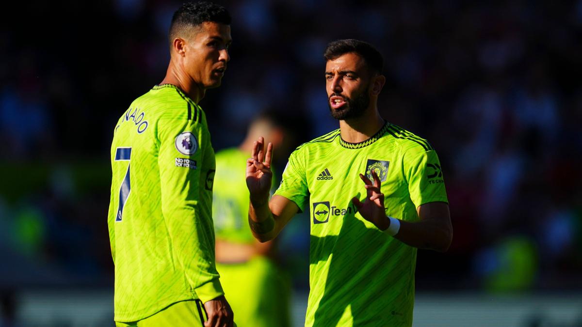 Bruno Fernandes (r.) hat kein Problem mit Cristiano Ronaldo