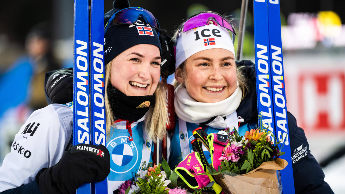 Norwegens Biathlon-Star Ingrid Landmark Tandrevold (re.) ließ sich im Sommer zwei Weisheitszähne ziehen