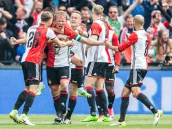 Dirk Kuyt (2.v.l.) traf dreimal für den neuen Meister Feyenoord