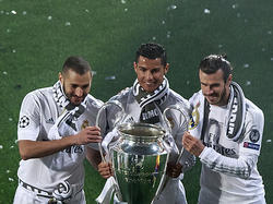 Benzema, Cristiano y BAle celebran la Undécima. (Foto: Getty)