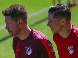 Simeone y Torres en un entrenamiento. (Foto: Getty)