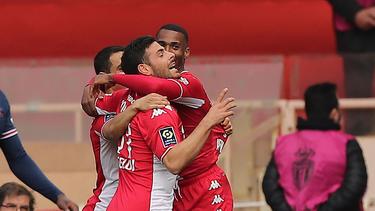 Kevin Volland (M.) erzielte für Monaco gegen Roter Stern Belgrad einen Dreierpack
