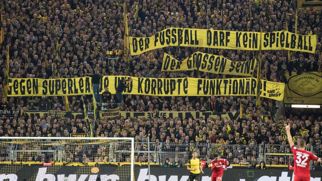 Auch die Fans des BVB protestierten gegen die Super League
