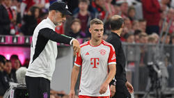 Thomas Tuchel (l.) und Joshua Kimmich vom FC Bayern