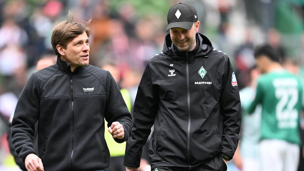 Ole Werner (r.) wird seinen 2026 auslaufenden Vertrag bei Werder Bremen nicht verlängern Ole Werner (r.) wird seinen 2026 auslaufenden Vertrag bei Werder Bremen nicht verlängern