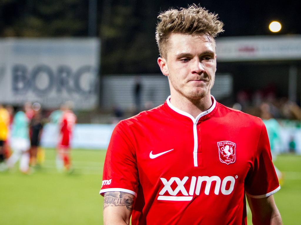 Nils Röseler oogt ontevreden na afloop van FC Dordrecht - Jong FC Twente. (21-3-2014)