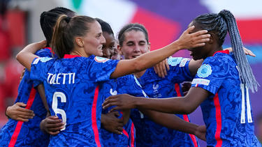 Hat-trick hero: Grace Geyoro scored a first half hat-trick for France