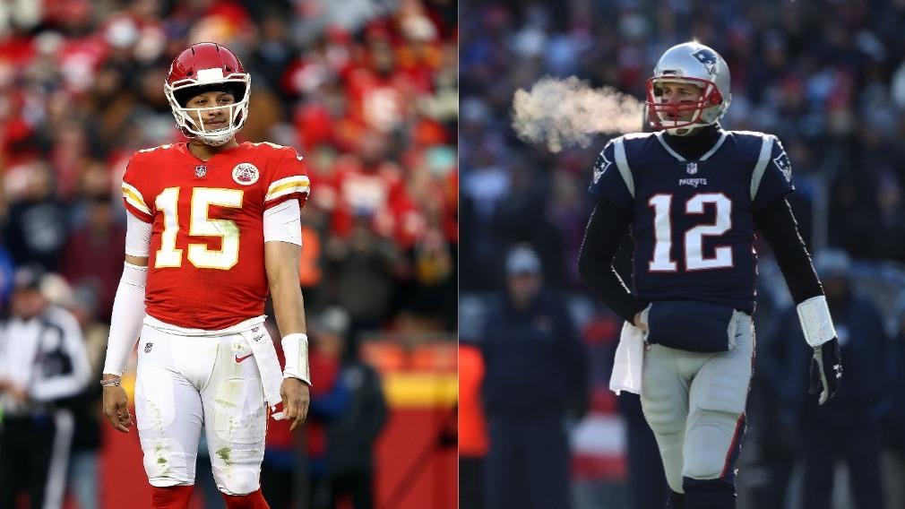 Patrick Mahomes (l.) und Tom Brady (r.) wollen in den Super Bowl Patrick Mahomes (l.) und Tom Brady (r.) wollen in den Super Bowl