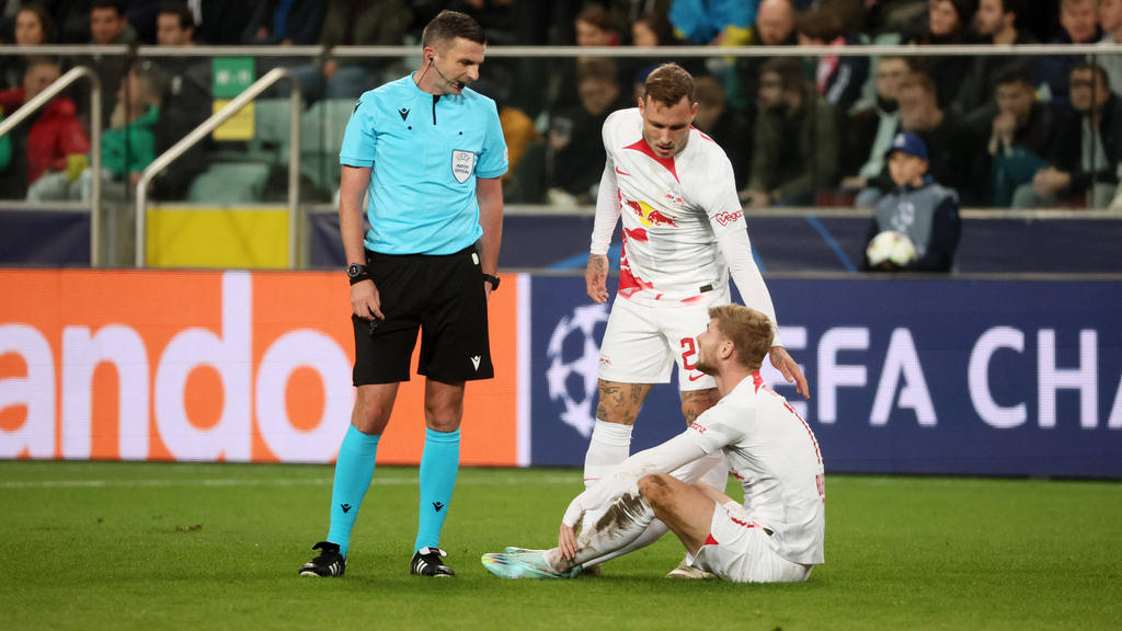 Timo Werner von RB Leipzig verletzt ausgewechselt