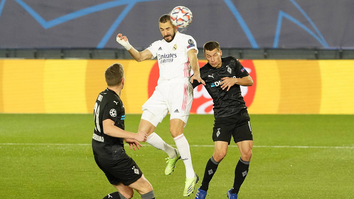 Benzema (M.) erzielte beide Treffer gegen Gladbach