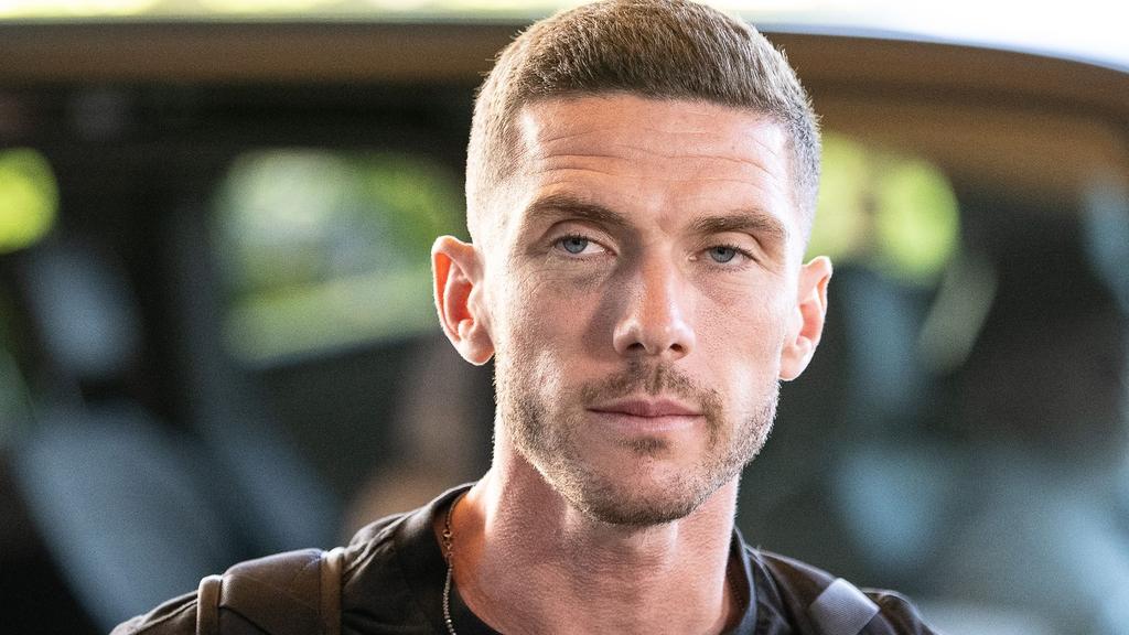 Bei Nationalspieler Robin Gosens war noch ein blaues Auge zu erkennen Bei Nationalspieler Robin Gosens war noch ein blaues Auge zu erkennen