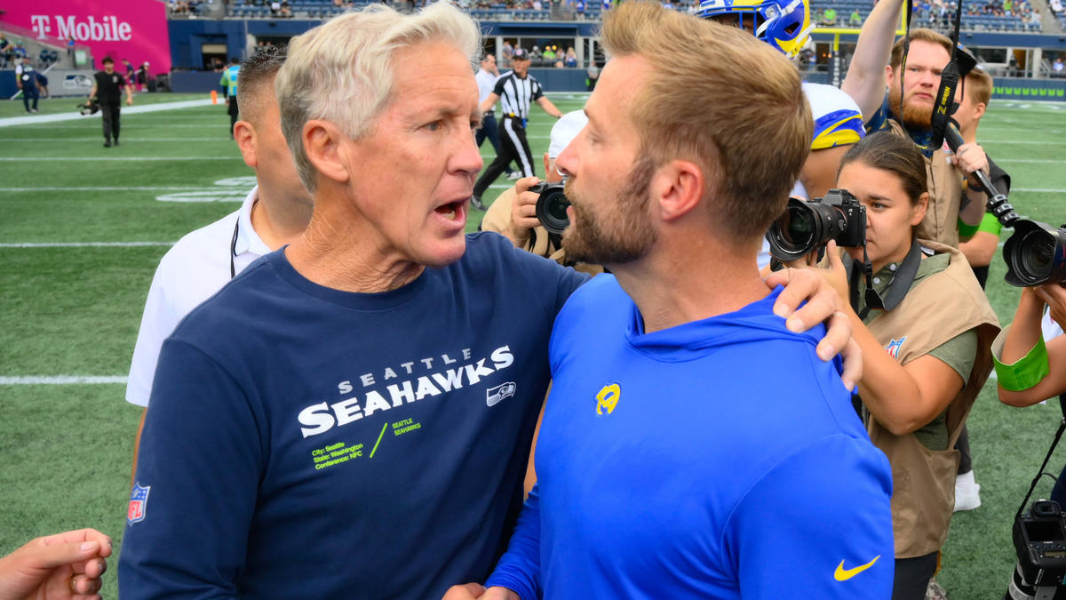 Pete Carroll (l.) hält große Stücke auf Sean McVay