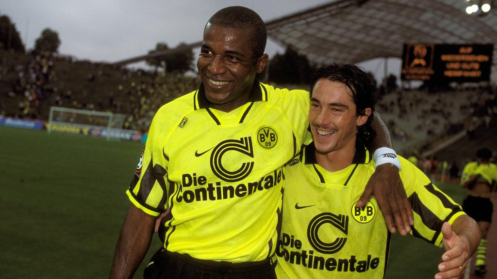 Ex-BVB-Star Julio Cesar (l.), hier mit Paulo Sosa im Jahr 1996