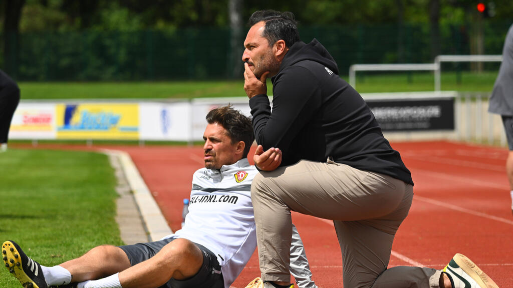 Trainer Thomas Stamm (l.) und Sportchef Thomas Brendel von Dynamo Dresden Trainer Thomas Stamm (l.) und Sportchef Thomas Brendel von Dynamo Dresden