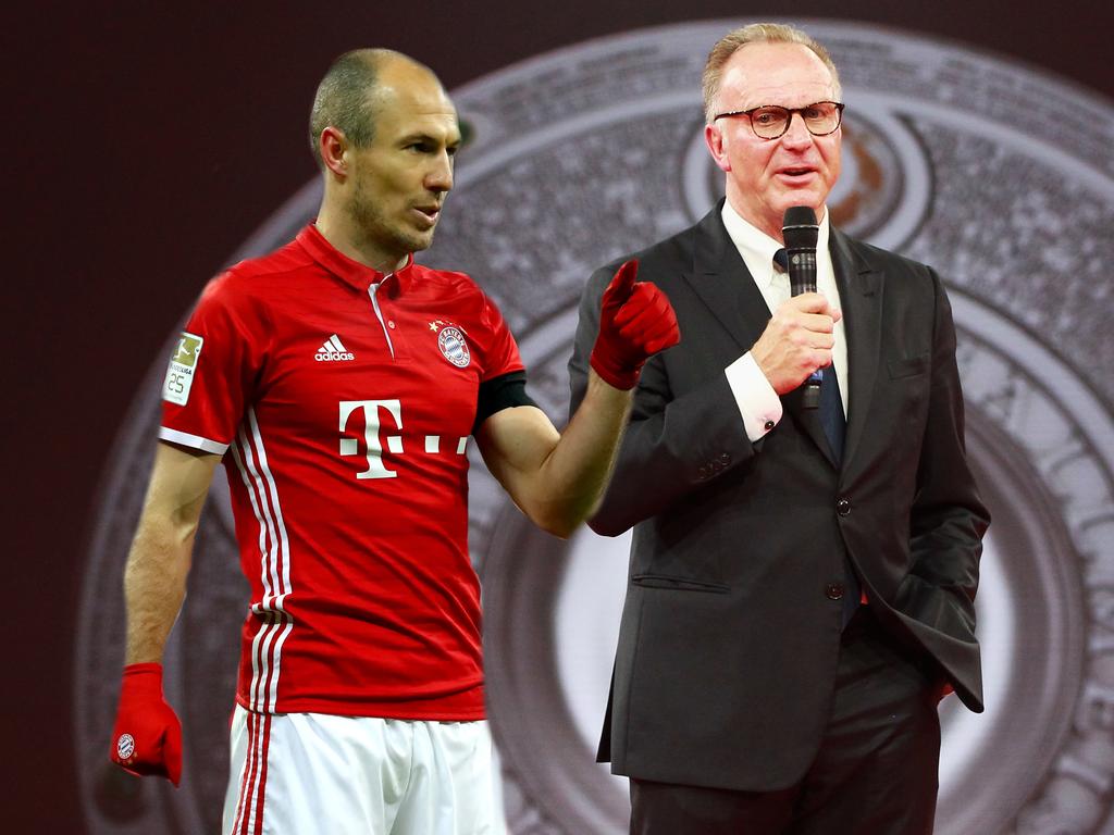 Arjen Robben (l.) soll seinen Vertrag beim FC Bayern verlängern