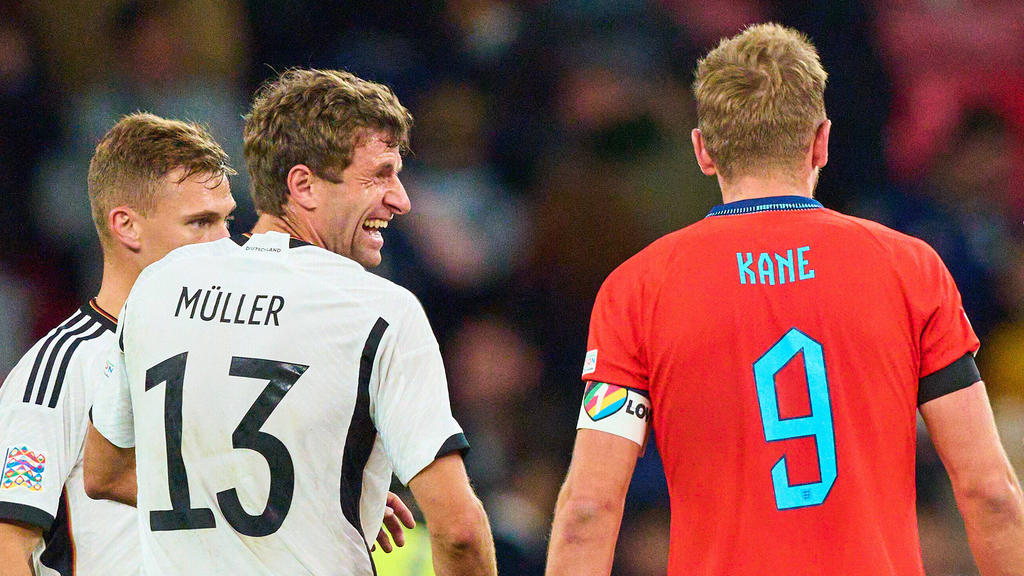 Beim FC Bayern künftig Teamkollegen: Thomas Müller und Harry Kane