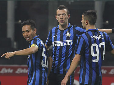 El Inter celebra el gol de Ivan Perisic (cen.) para el 3-0. (Foto: Getty)