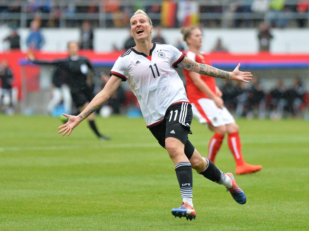 Anja Mittag traf gegen Österreich doppelt