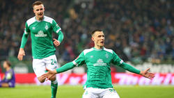 Maximilian Eggestein bejubelt seinen Führungstreffer für Werder Bremen