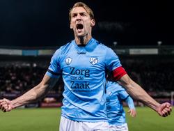 Willem Janssen gooit al zijn frustratie in het vieren van zijn gelijkmaker tegen Sparta. (14-01-2017)