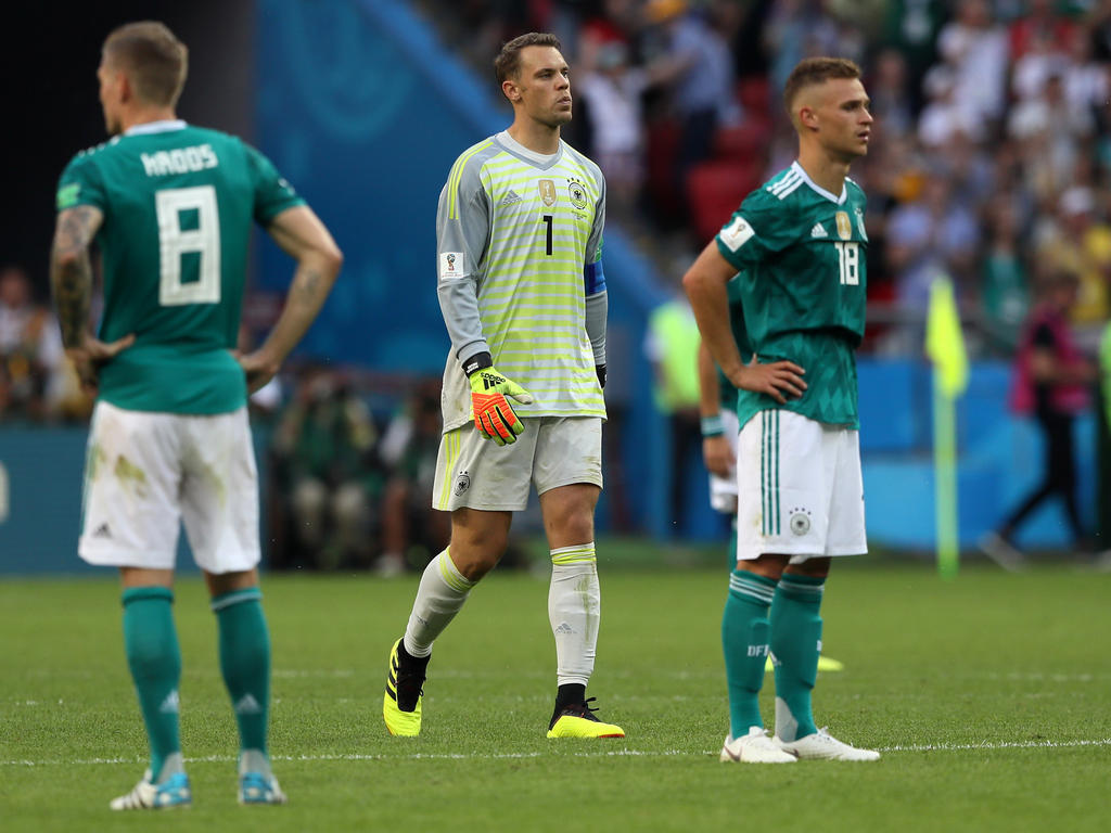 Toni Kroos, Manuel Neuer und Joshua Kimmich (v. l. n. r.) erlebten eine enttäuschende WM Toni Kroos, Manuel Neuer und Joshua Kimmich (v. l. n. r.) erlebten eine enttäuschende WM