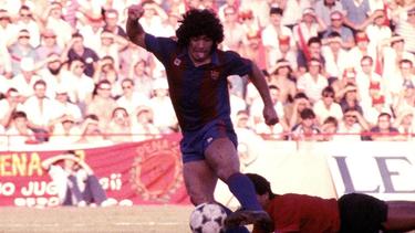 Diego Maradona im Dress des FC Barcelona