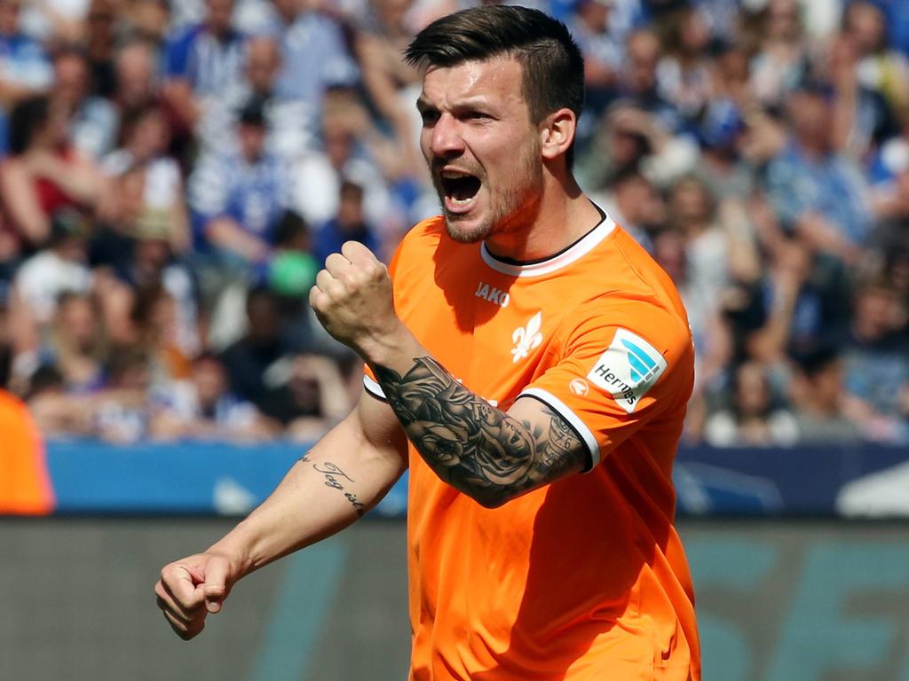 Darmstadts Jerôme Gondorf bejubelt einen Treffer in Berlin Darmstadts Jerôme Gondorf bejubelt einen Treffer in Berlin