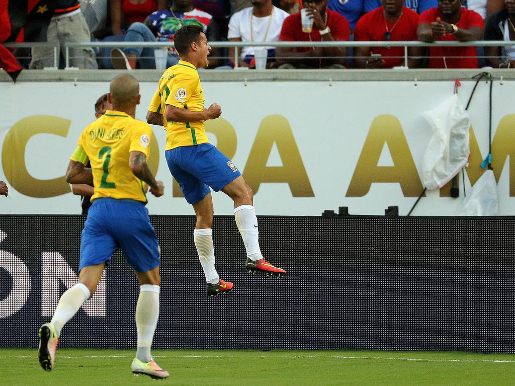 Coutinho celebra un gol en la Copa América Centenario (Foto: Getty)