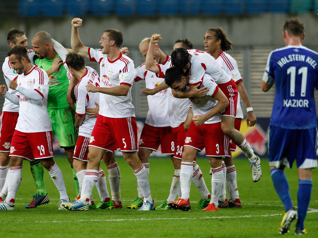 Die Spieler von RB Leipzig haben wieder was zu feiern