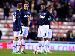 Adnan Januzaj, Michael Carrick und Danny Welbeck (v.l.n.r.) sind ratlos