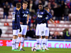 Adnan Januzaj, Michael Carrick und Danny Welbeck (v.l.n.r.) sind ratlos