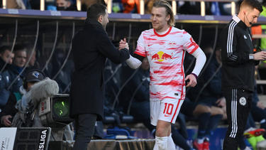 Emil Forsberg und Domenico Tedesco haben bei RB Leipzig zusammengearbeitet.