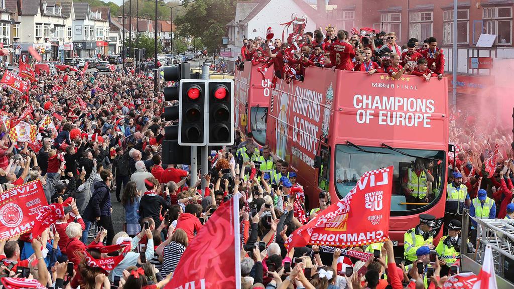 Ganz Liverpool ist nach dem Triumph in der Champions League auf den Beinen