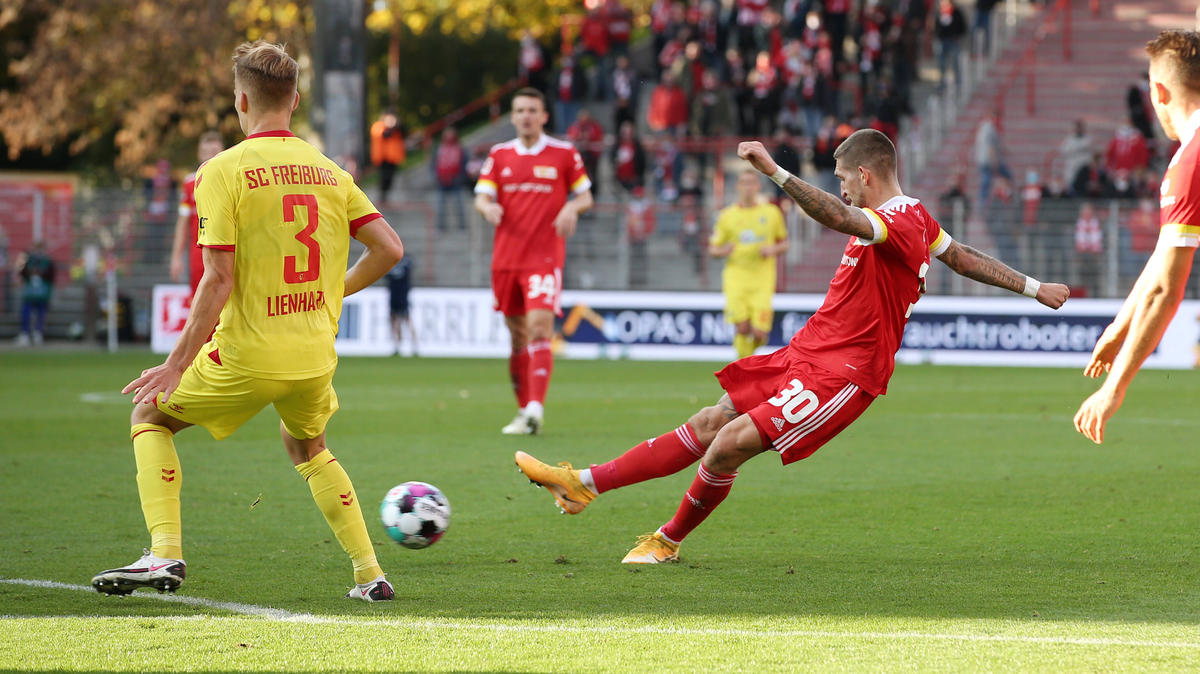 Robert Andrich (r.) glich für Union Berlin aus Robert Andrich (r.) glich für Union Berlin aus