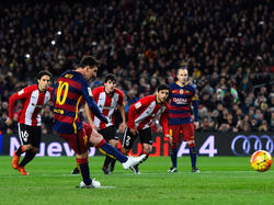 Lionel Messi abrió el marcador en liga ante el Athletic Club. (Foto: Getty)
