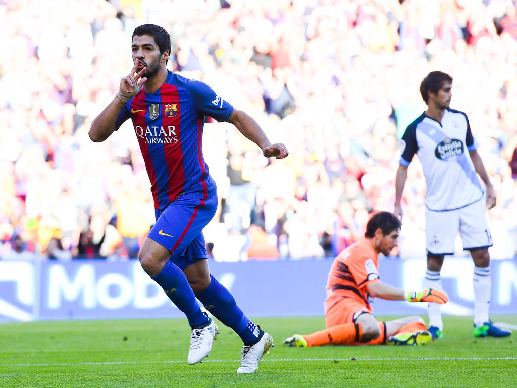 Luis Súarez celebra su gol el pasado sábado ante el Dépor. (Foto: Getty)