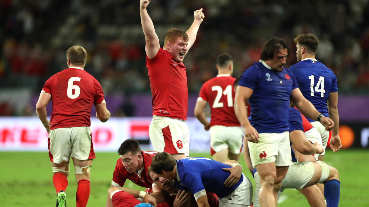 Wales steht nach dem Sieg gegen Frankreich im Halbfinale der Rugby-WM in Japan Wales steht nach dem Sieg gegen Frankreich im Halbfinale der Rugby-WM in Japan