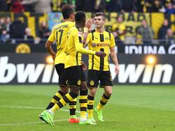 Pierre-Emerick Aubameyang, Ousmane Dembélé und Christian Pulisic (v.l.n.r.) sorgten für leichte Aufruhr
