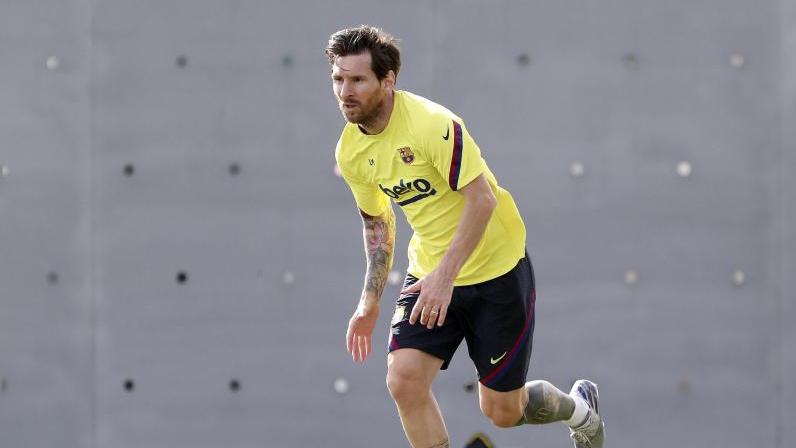 Barcelonas Star Lionel Messi beim Training