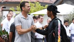 Oliver Bierhoff (l) und Leroy Sané