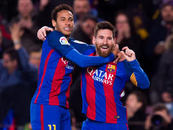 Messi y Neymar se lucieron. (Foto: Getty)