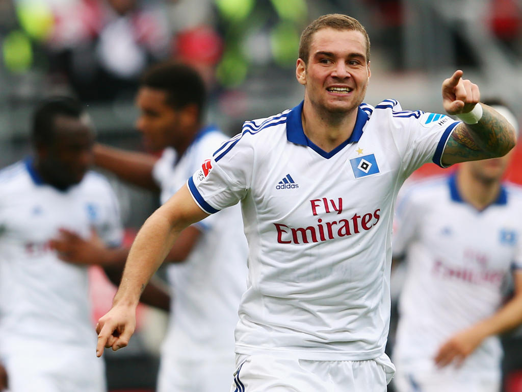 Pierre Michel Lasogga jubelt nach seinem Treffer am 8. Spieltag 2013/2014 gegen Nürnberg Pierre Michel Lasogga jubelt nach seinem Treffer am 8. Spieltag 2013/2014 gegen Nürnberg
