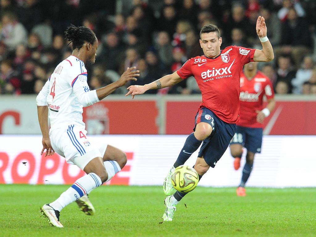 Marcos Lopes (dcha.) marcó el tanto decisivo del Lille ante el líder Lyon. (Foto: Imago)