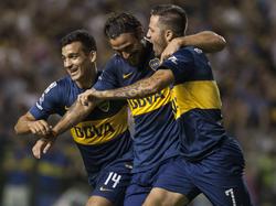 Dani Osvaldo celebra uno de sus goles ante Zamora con sus compañeros. (Foto: Imago)