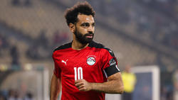 Mohamed Salah in training with the Egypt team in Douala on Tuesday