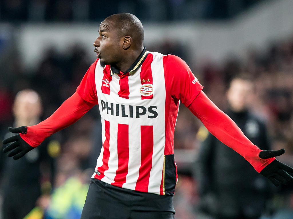 Jetro Willems baalt tijdens het competitieduel PSV - ADO Den Haag. (27-02-2016)