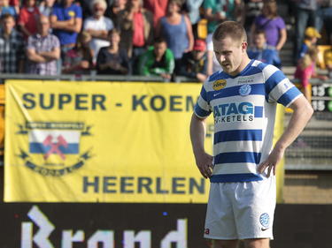 Timothy van der Meulen is teleurgesteld na afloop van Roda JC - De Graafschap. (19-5-2013)