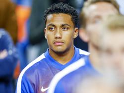 Jaïro Riedewald zit tegen IJsland voor het eerst op de reservebank bij het Nederlands elftal. (03-09-2015)